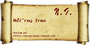 Nérey Irma névjegykártya